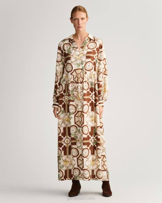 vestido maxi de luxo americano N424C647 linho GANT mulheres